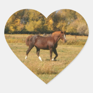 Brown Horse Herz-Aufkleber