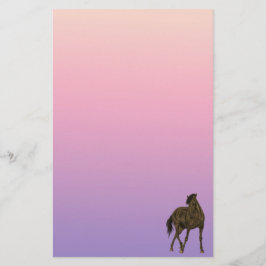 Brown Horse in Wind Stationery Paper Briefpapier