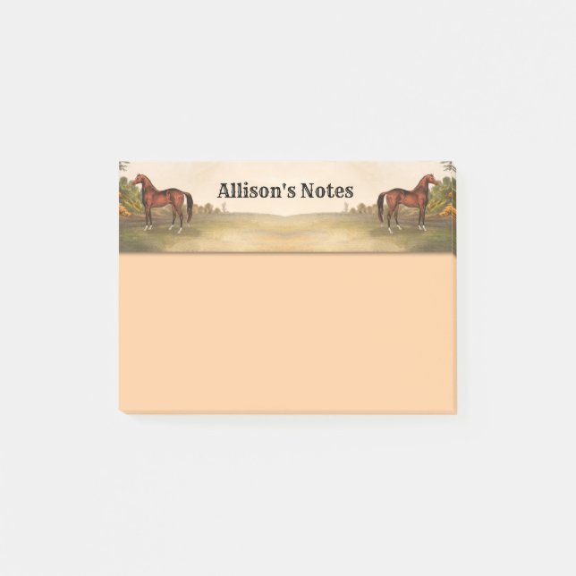 Brown Horse Post-it Klebezettel (Vorderseite)