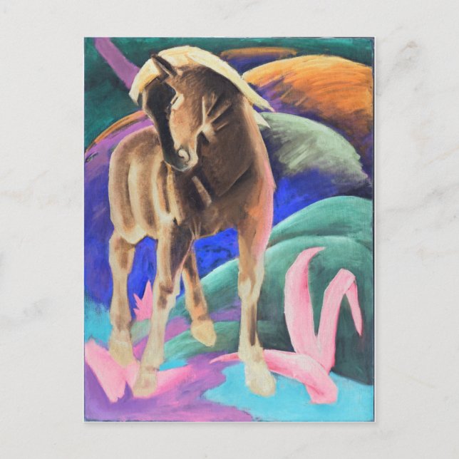 BROWN HORSE POSTCARD POSTKARTE (Vorderseite)