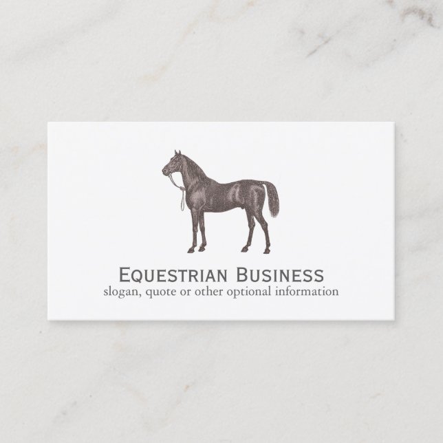 Brown Horse Reitsport Einfache Visitenkarte (Vorderseite)