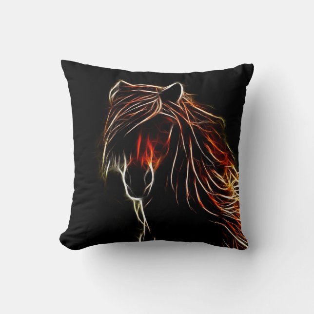 Brown Horse Throw Kissen (Vorderseite)