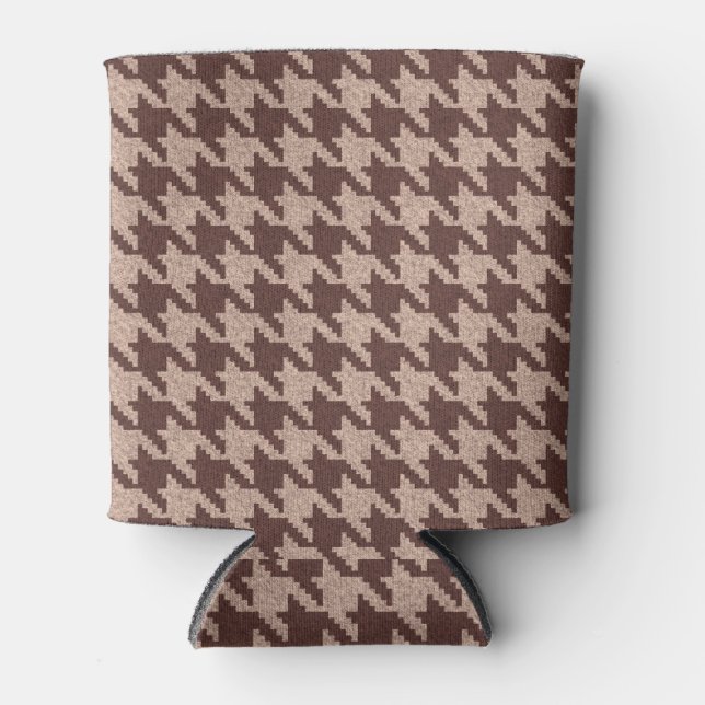 Brown Houndstooth Preppy Classic Pattern Dosenkühler (Vorderseite)