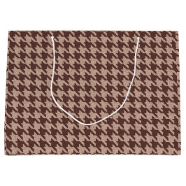 Brown Houndstooth Preppy Classic Pattern Große Geschenktüte
