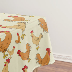 Brown-Huhn-Entwurfs-Muster Tischdecke