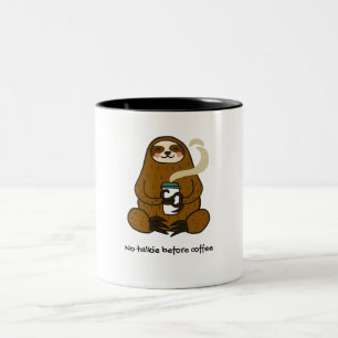 Brown Illustriert No Talkie before coffee Zweifarbige Tasse