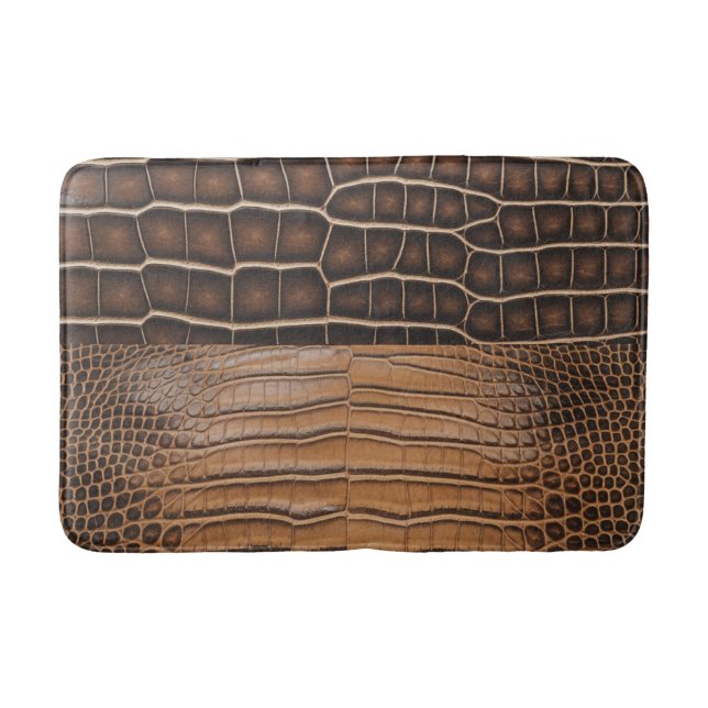 Brown Imitats Alligator Leather Badematte (Vorderseite)
