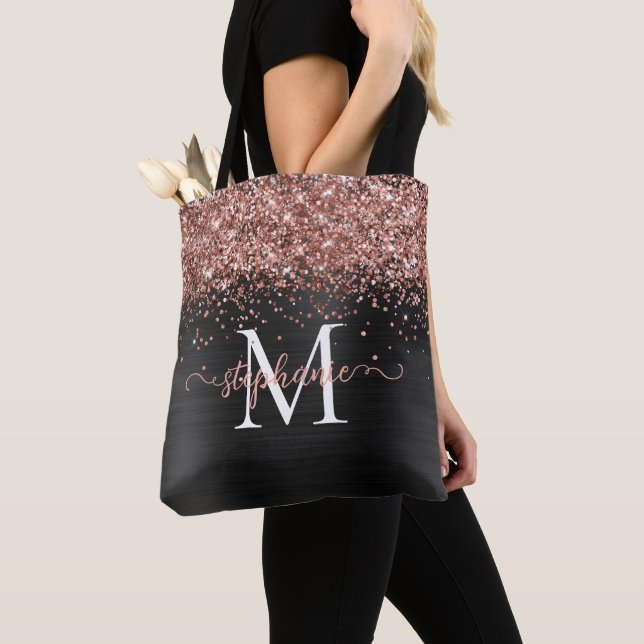 Brown Imitats-Glitzer Girly Glam Black Personalisi Tasche (Von Nahem)
