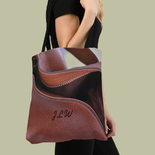 Brown Imitats Leather Personalisiert Tasche