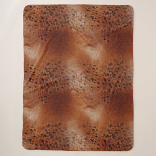 Brown Imitats Leather Sherpadecke
