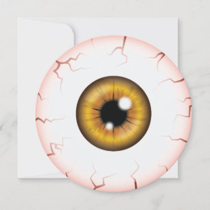 Brown Iris Eyeball Bloodshot Eye Halloween-Party Einladung