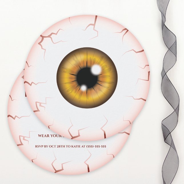 Brown Iris Eyeball Bloodshot Eye Halloween-Party Einladung (Von Creator hochgeladen)