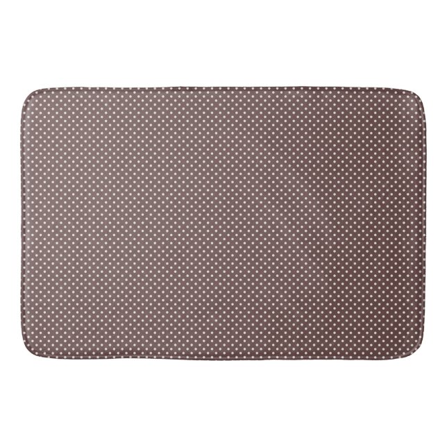 Brown Ivory Polka Dot Retro Bathroom Decor Badematte (Vorderseite)