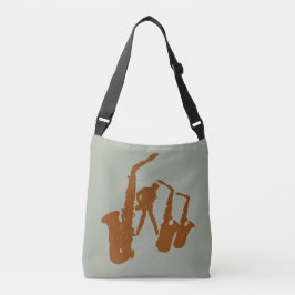 Brown-Jazz-Saxophon-Saxophonistjazzman-Tasche Tragetaschen Mit Langen Trägern