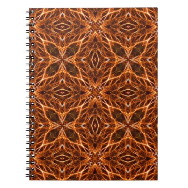 Brown Kaleidoscope Mandala Pattern Notizblock (Vorderseite)