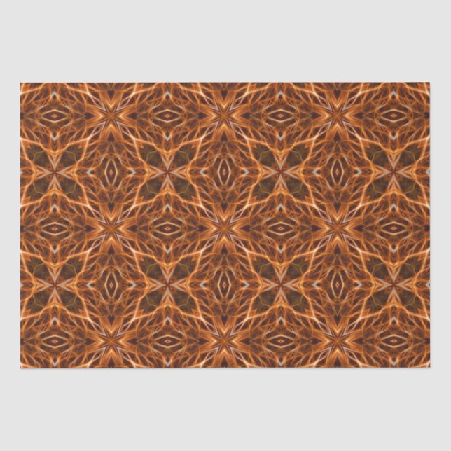 Brown Kaleidoscope Mandala Pattern Seidenpapier (Vorderseite)