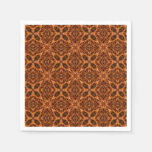 Brown Kaleidoscope Mandala Pattern Serviette
