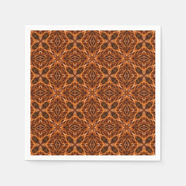 Brown Kaleidoscope Mandala Pattern Serviette (Vorderseite)