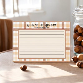 Brown Kariert Acorn Parteitags Activity Cards Dankeskarte