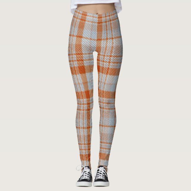 Brown Kariert Leggings (Vorderseite)