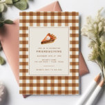 Brown Kariert Pumpkin Pie Erntedank Friendsgiving Einladung<br><div class="desc">Brown Kariert Pumpkin Pie Erntedank Freundschaftliche Einladung</div>