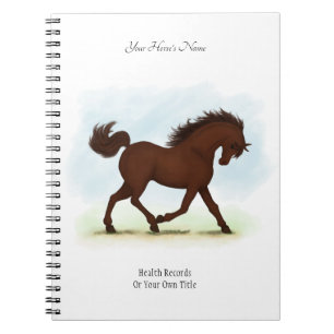 Brown Kastnut Personalisiert Horse Owner's Journal Notizblock