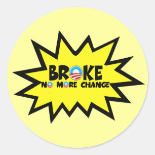 Brown, keine Änderung mehr gegen Obama Runder Aufkleber