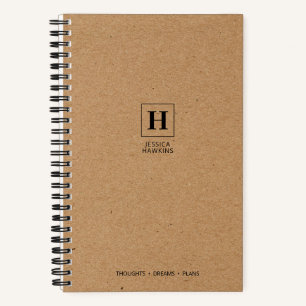 Brown Kraft Paper Classic Monogram Notizbuch