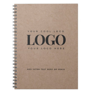 Brown Kraft Paper Look Round Logo Business Custom Notizblock