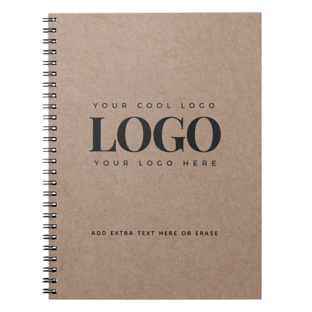 Brown Kraft Paper Look Round Logo Business Custom Notizblock (Vorderseite)
