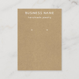 Brown Kraft Paper Print Earring Display Card Visitenkarte