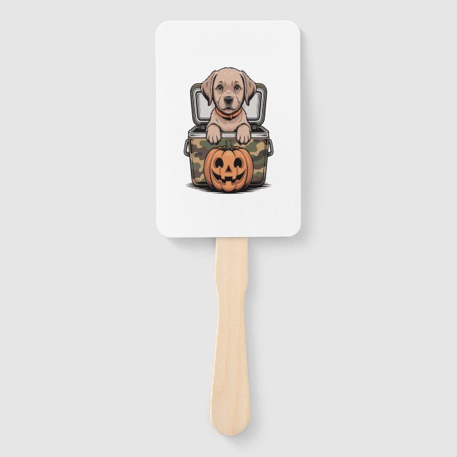 Brown Lab Dog Halloween Spooky Fächer (Vorderseite)