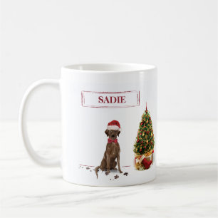 Brown Labrador Retriever Funny Christmas Dog Tree Kaffeetasse