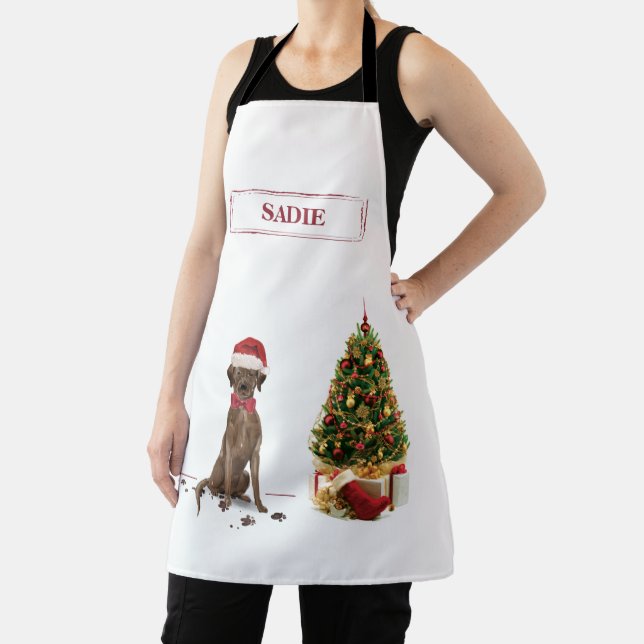 Brown Labrador Retriever Funny Christmas Dog Tree Schürze (InSitu)