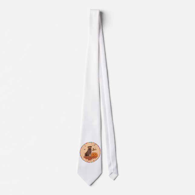 Brown Labrador Retriever Halloween Krawatte (Vorderseite)