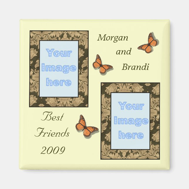 Brown Lace Print Best Friends Foto Magnet (Vorne)