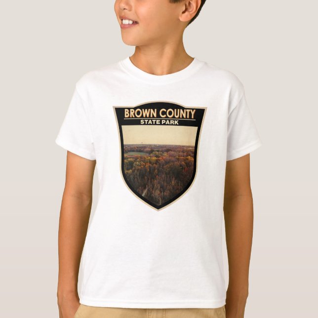 Brown Landkreis Staat Park Indiana Abzeichen T-Shirt (Vorderseite)