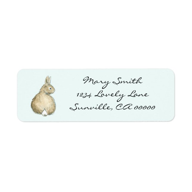 Brown lapin Étiquettes de adresse personnalisés -  (Devant)
