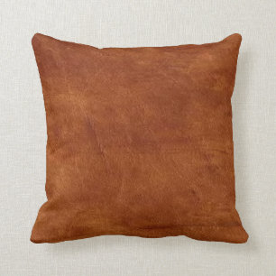 Brown Leather American MoJo Pillow Kissen