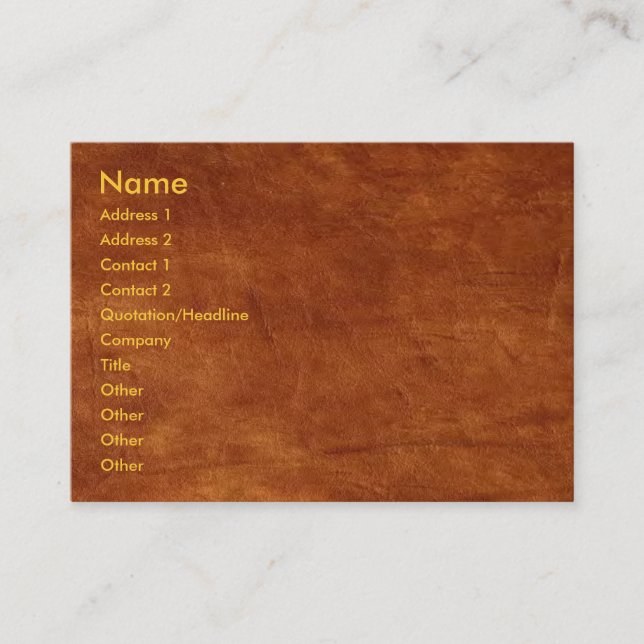 Brown Leather Business Card Visitenkarte (Vorderseite)