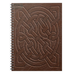 Brown Leather Embossed Celtic Knot Notizblock