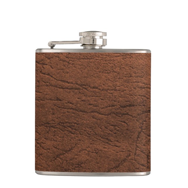 Brown Leather Look Flachmann (Vorderseite)