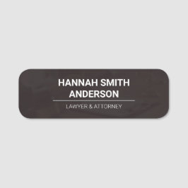 Brown Leather Look Justice Scale Classic Name Tag  Namensschild