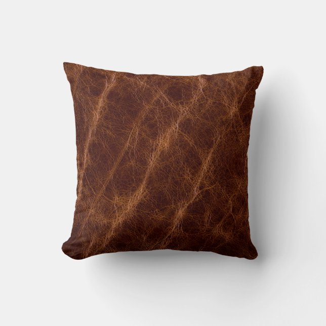 Brown leather textureleather,texture,abstract,acce kissen (Vorderseite)