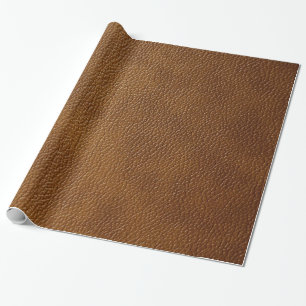 Brown-Leder-Blick Geschenkpapier