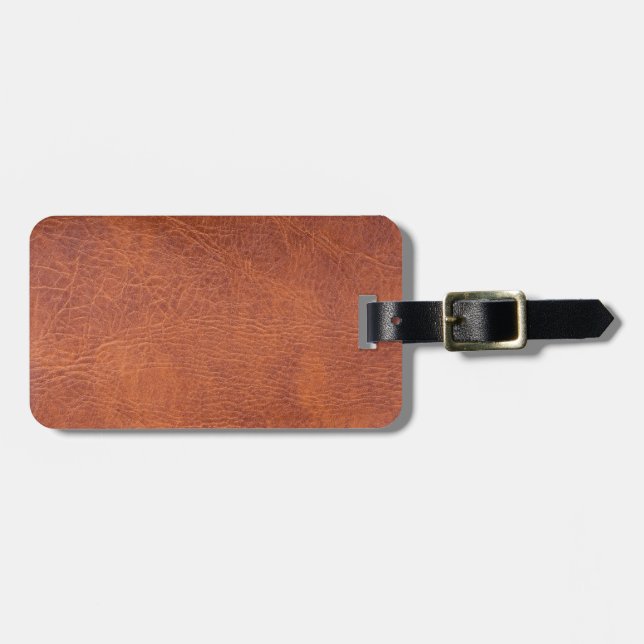 Brown-Leder Gepäckanhänger (Vorderseite horizontal)