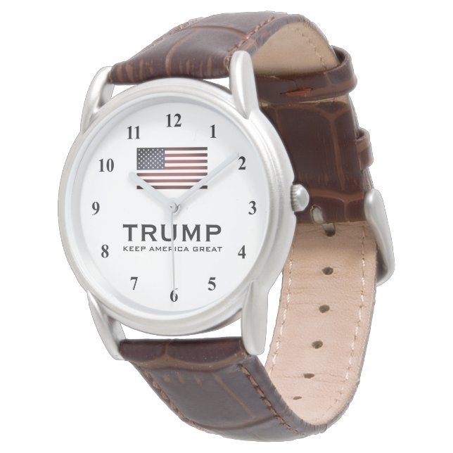 Brown Leder Trump Uhr Behielt Amerika Groß (Schrägansicht)