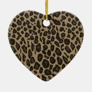 Brown Leopard Print Keramik Ornament