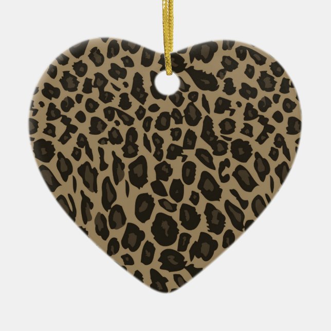 Brown Leopard Print Keramik Ornament (Vorne)