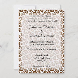Brown Leopard Print Wedding Einladung
